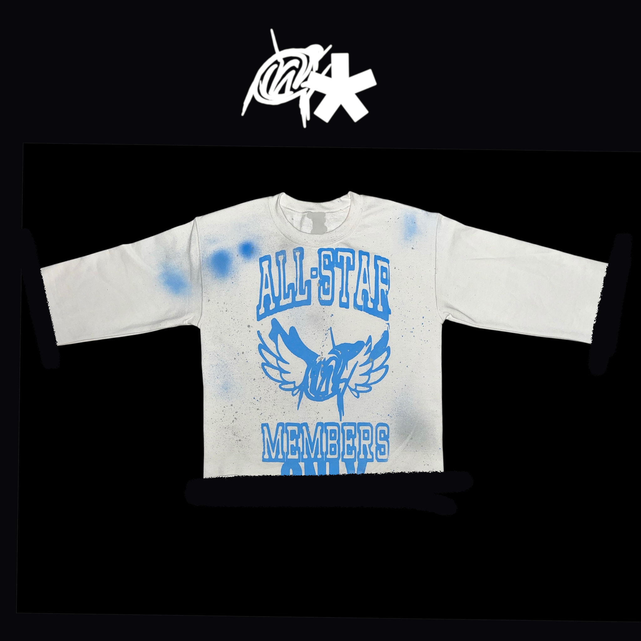 Candy blue All-star graffiti shirt